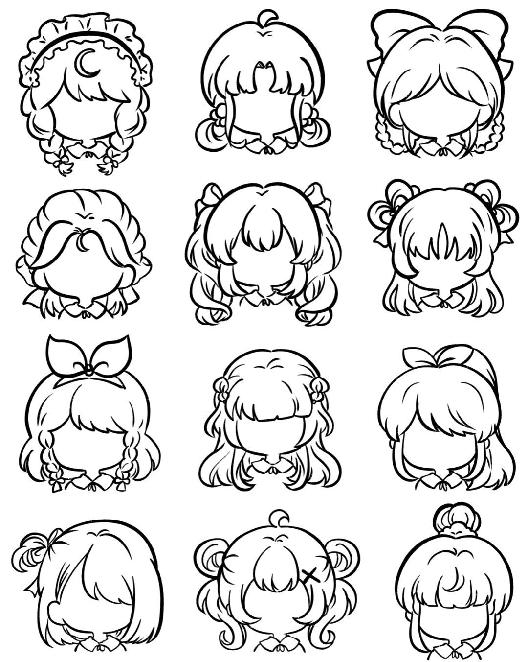 tham khảo ảnh vẽ tóc anime nữ nhẹ nhàng