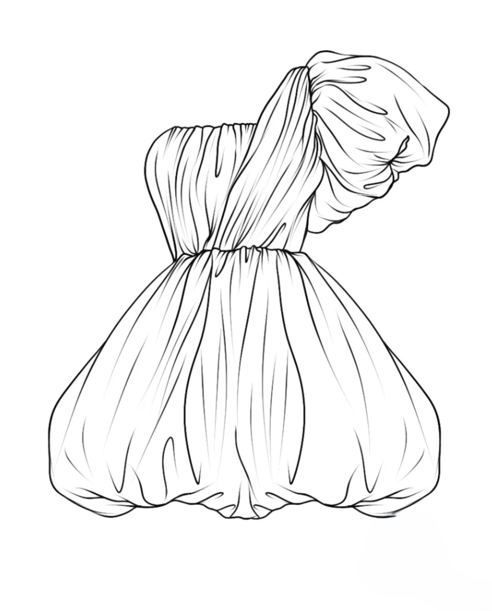 váy vẽ quần áo anime cute 12