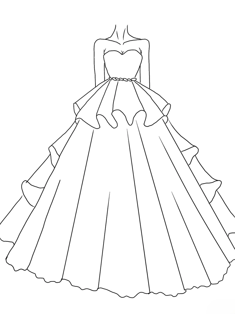 váy vẽ quần áo anime cute 2