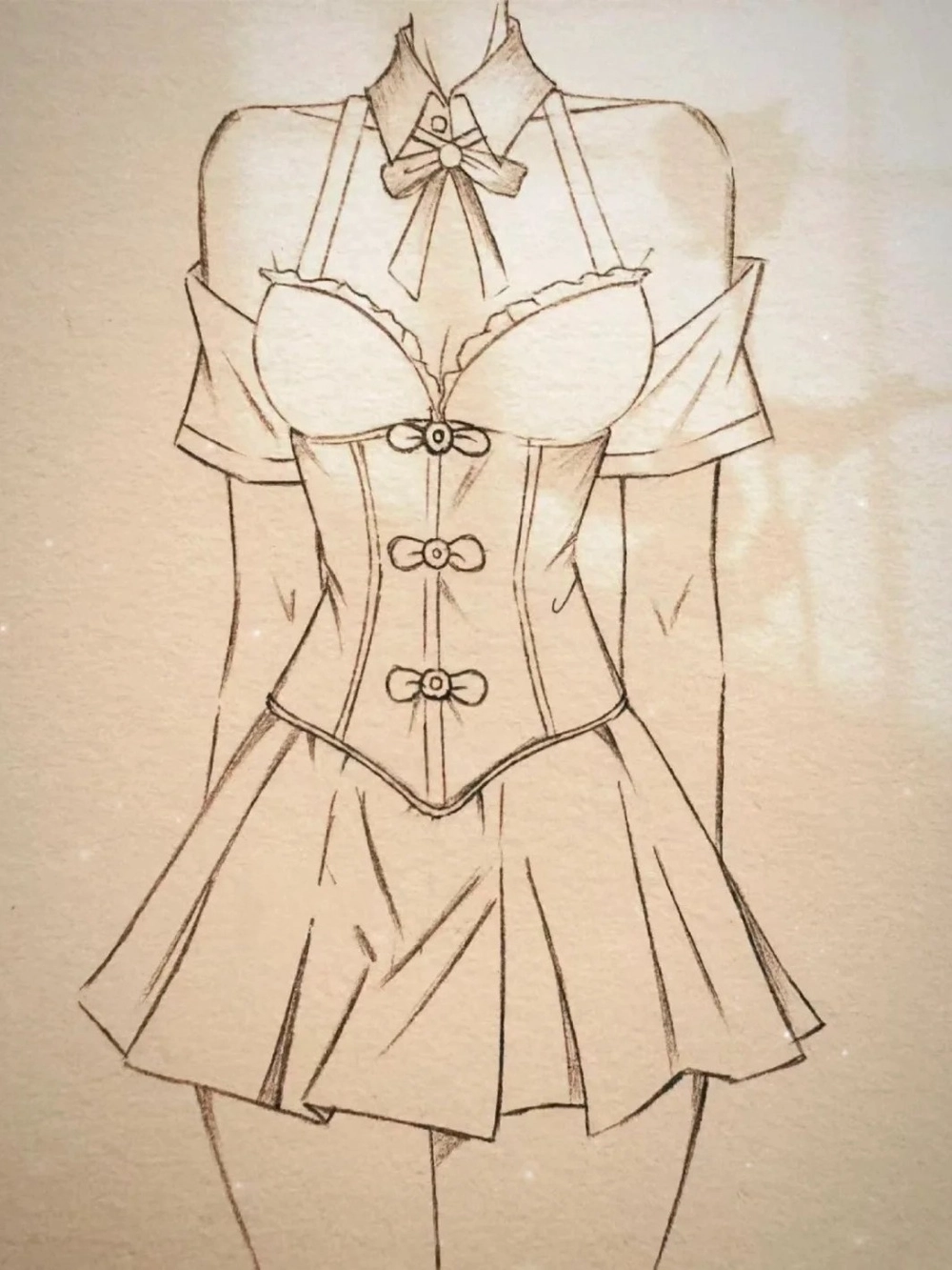 váy vẽ quần áo anime cute 3