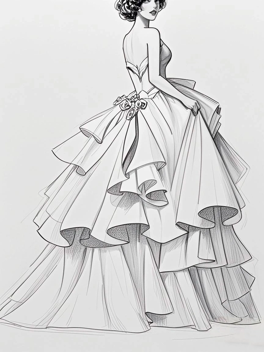 váy vẽ quần áo anime cute 8