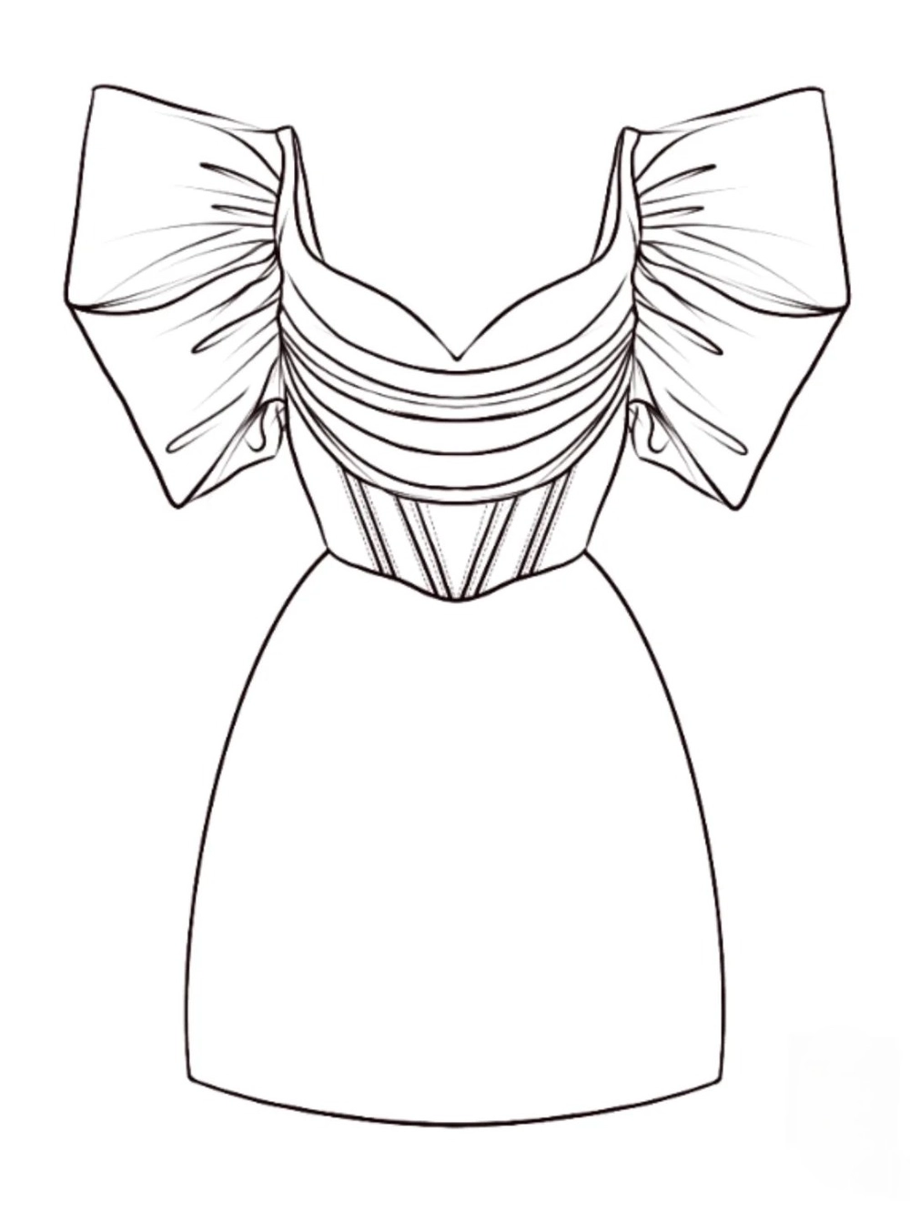 váy vẽ quần áo anime cute 9