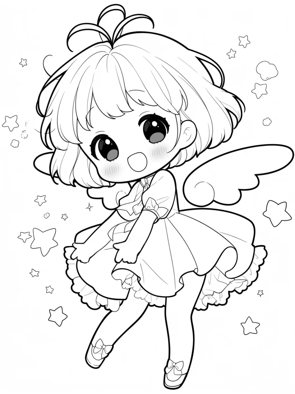 vẽ anime chibi girl bước dễ