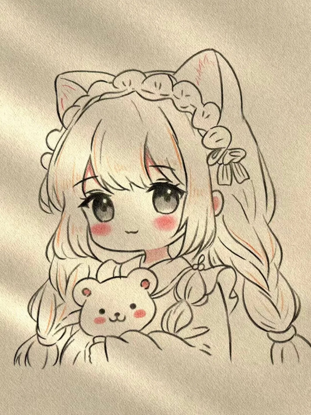 vẽ anime girl chibi kiểu đơn giản