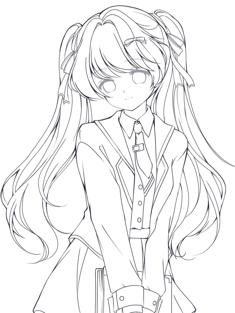 vẽ anime nữ bằng bút chì cute