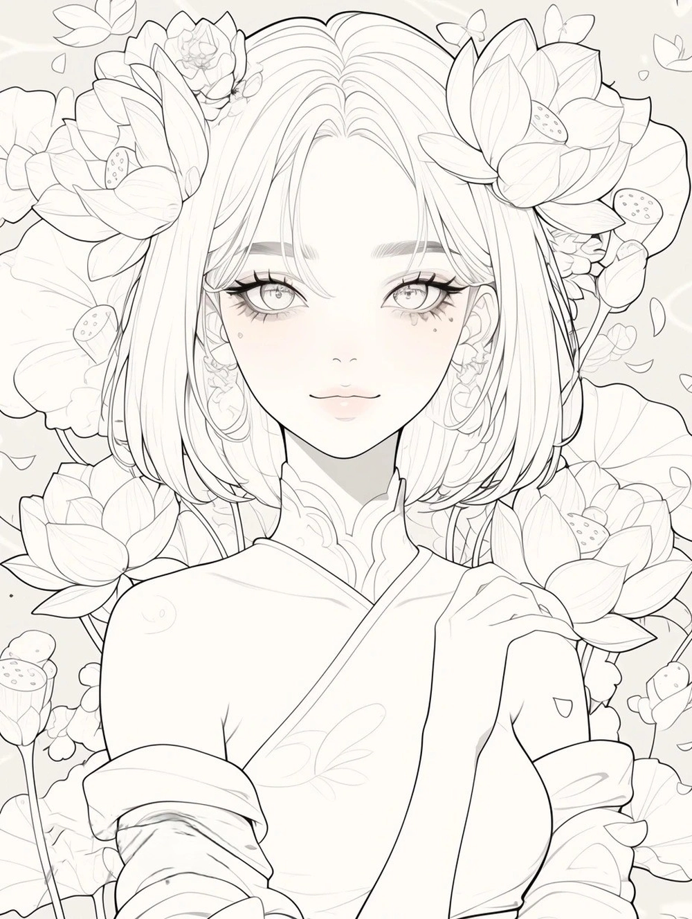 vẽ anime nữ bằng bút chì đơn giản