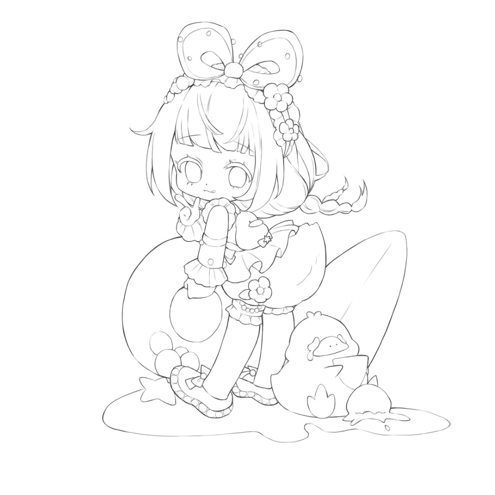 vẽ chibi anime girl cute dễ