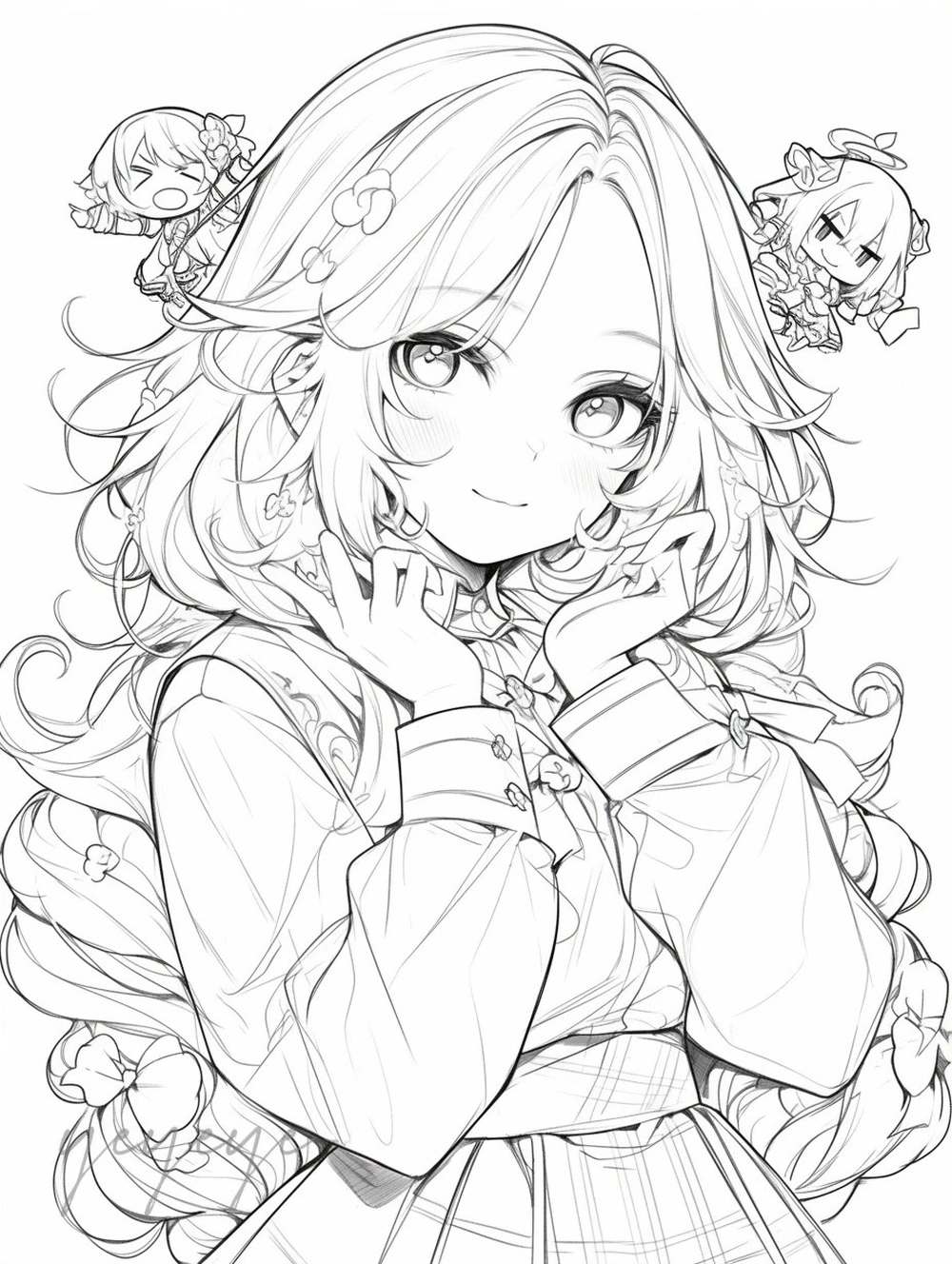 vẽ cô gái anime đơn giản dễ thương