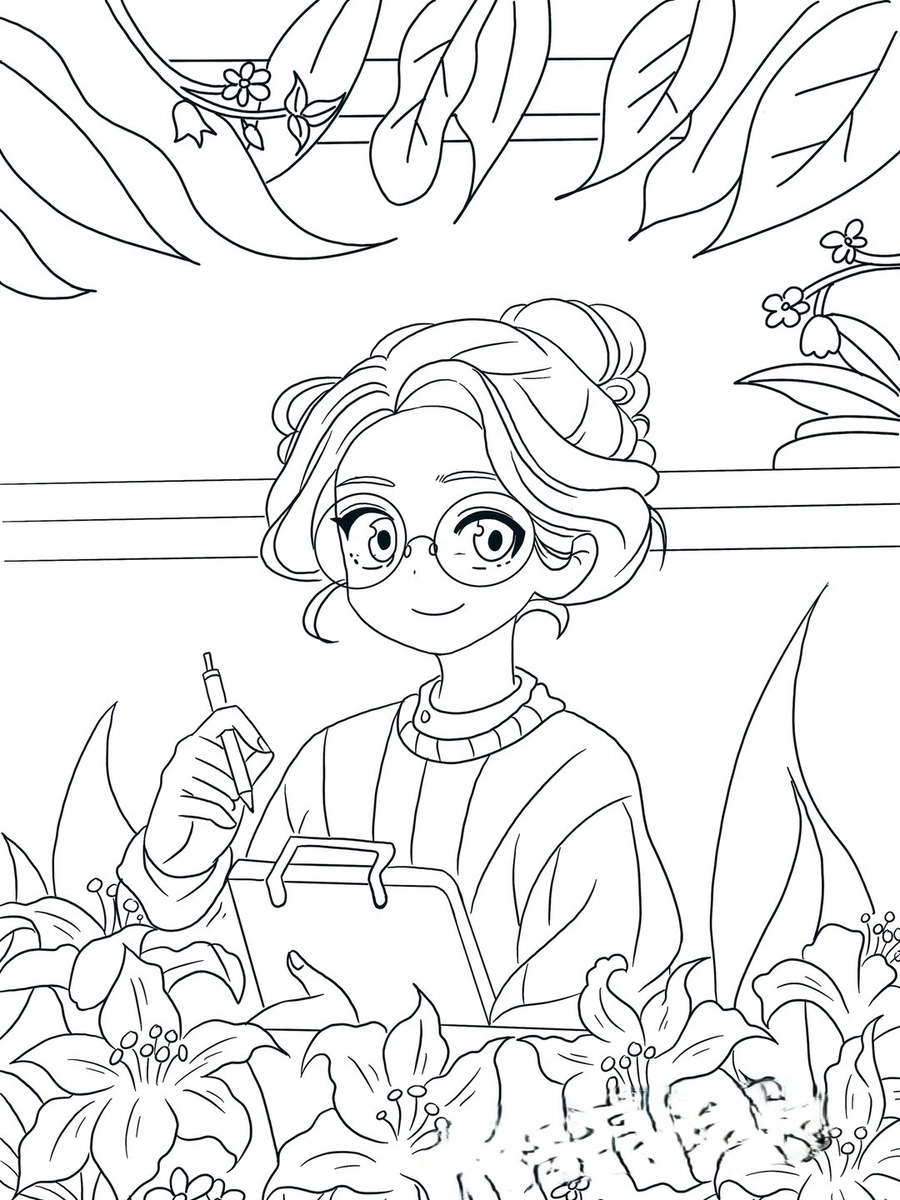 vẽ cô giáo anime dáng đứng