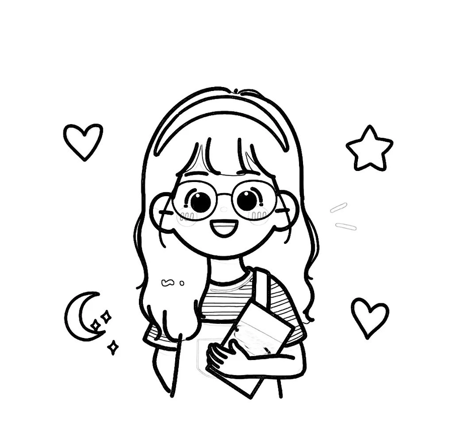 vẽ cô giáo anime nét đơn giản