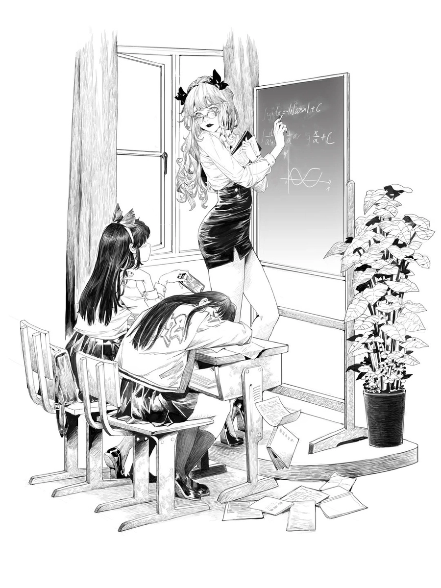 vẽ cô giáo anime nhân vật nữ