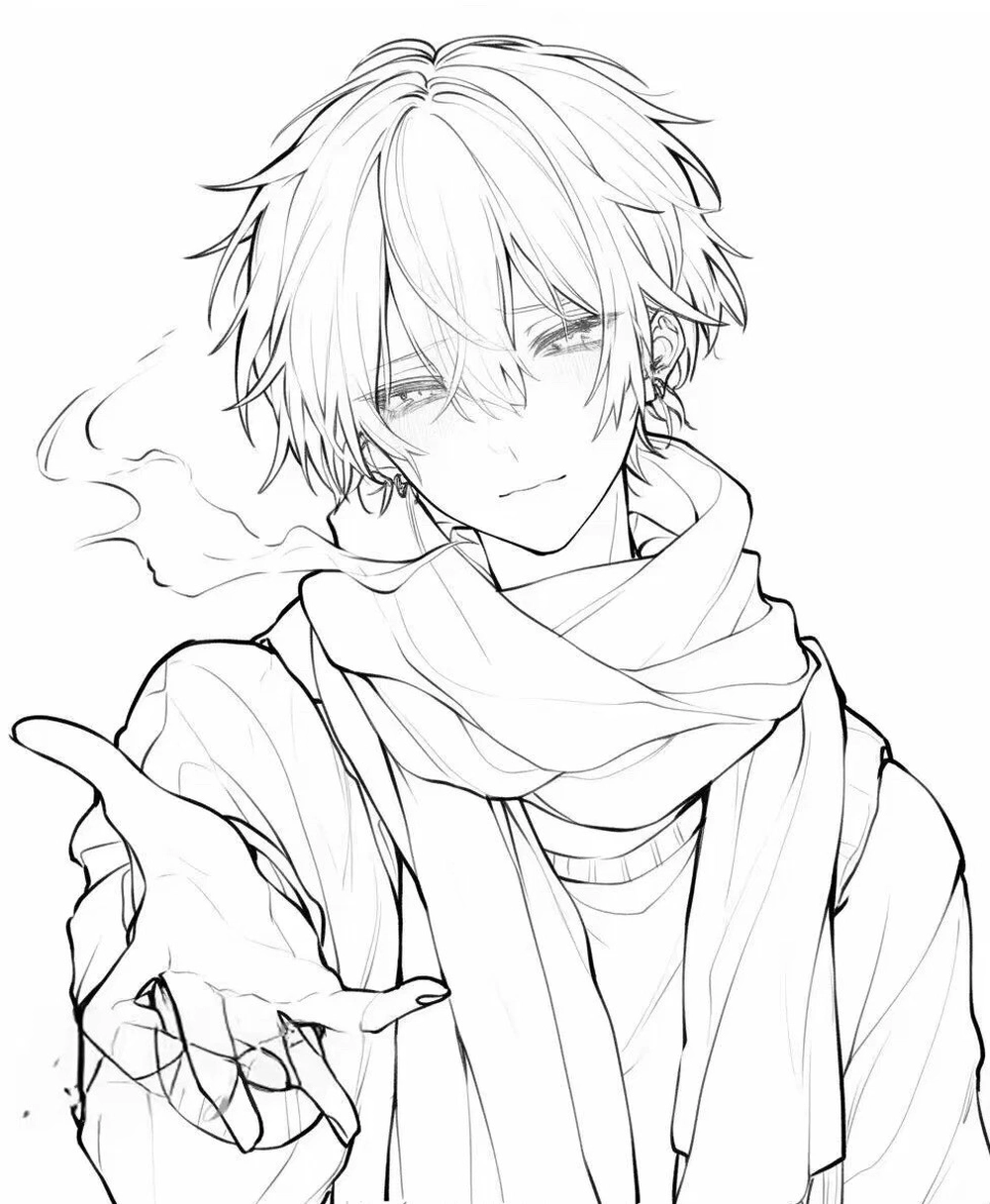 vẽ nam anime tạo dáng