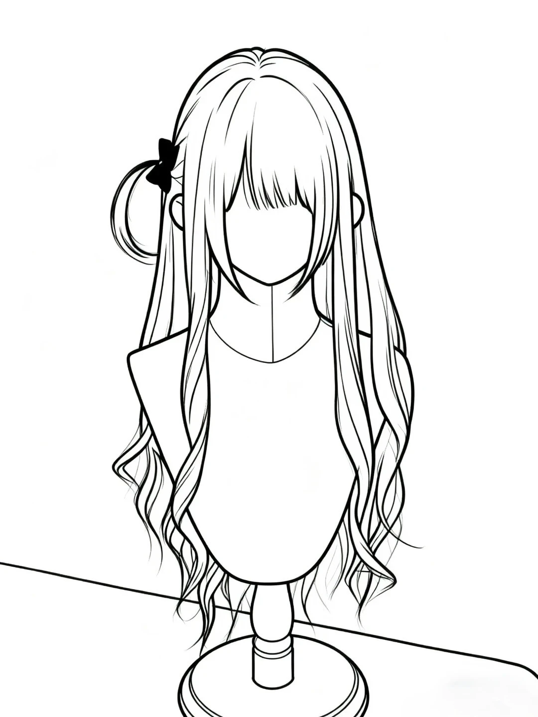 vẽ tóc anime nữ đơn giản 4