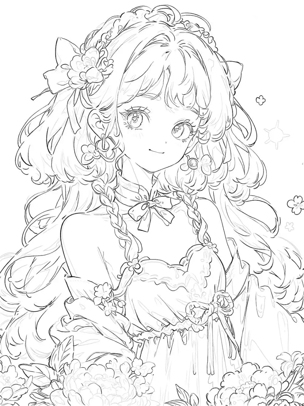 vẽ tranh anime dễ thương girl