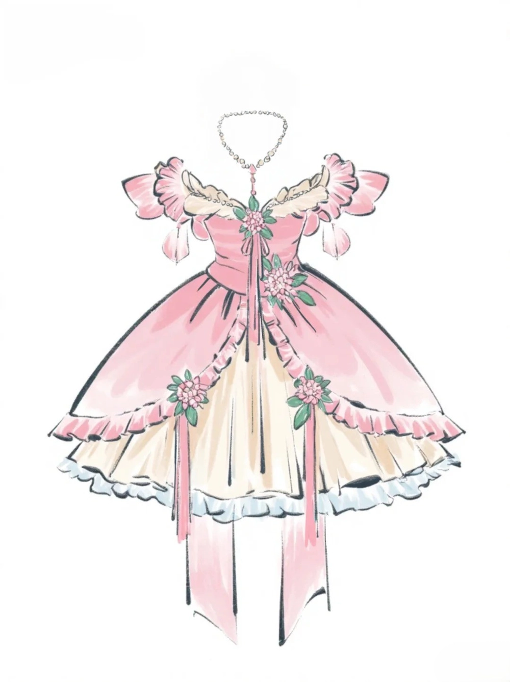 vẽ váy anime dễ thương