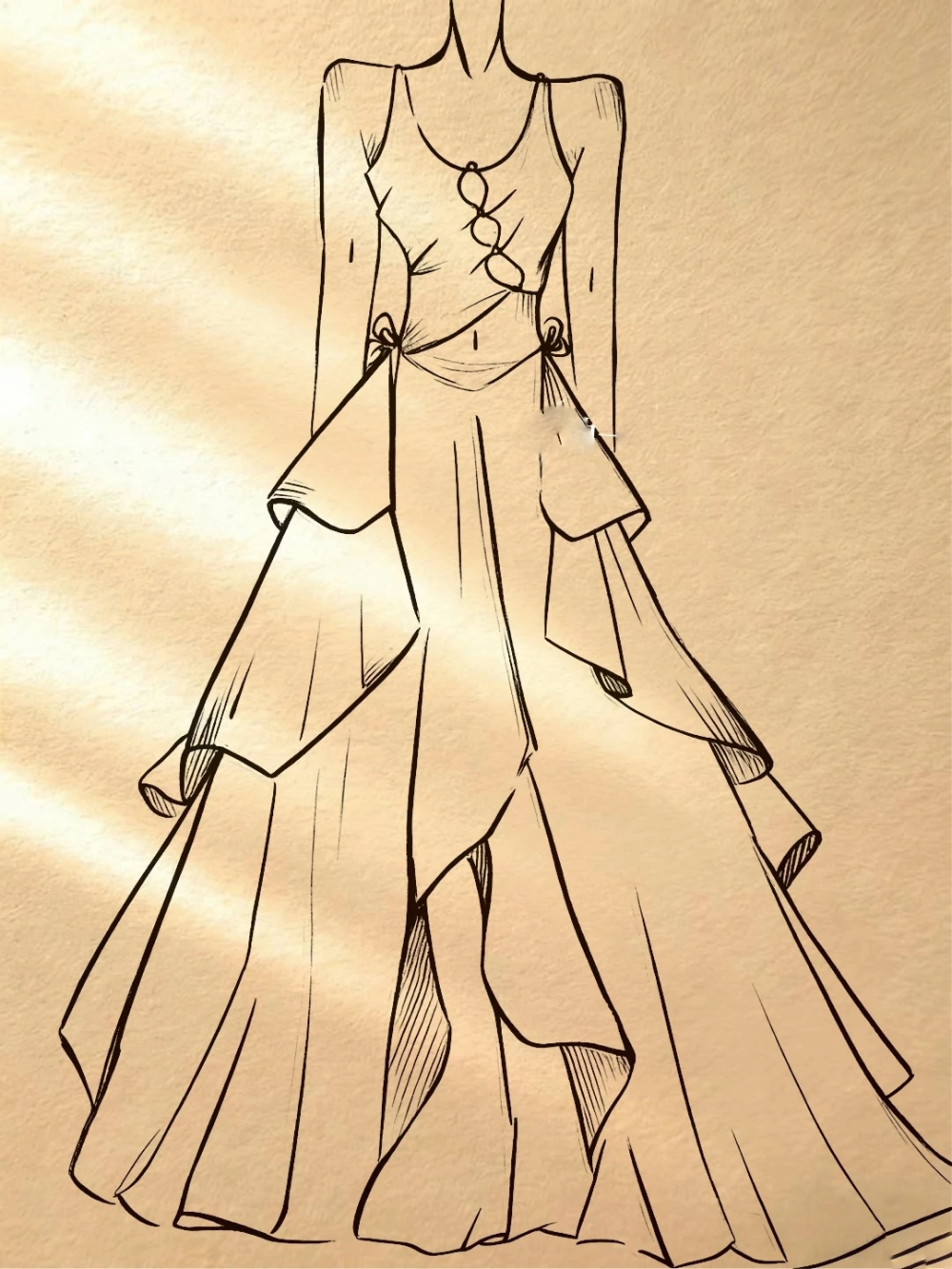 vẽ váy công chúa anime phong cách cổ tích