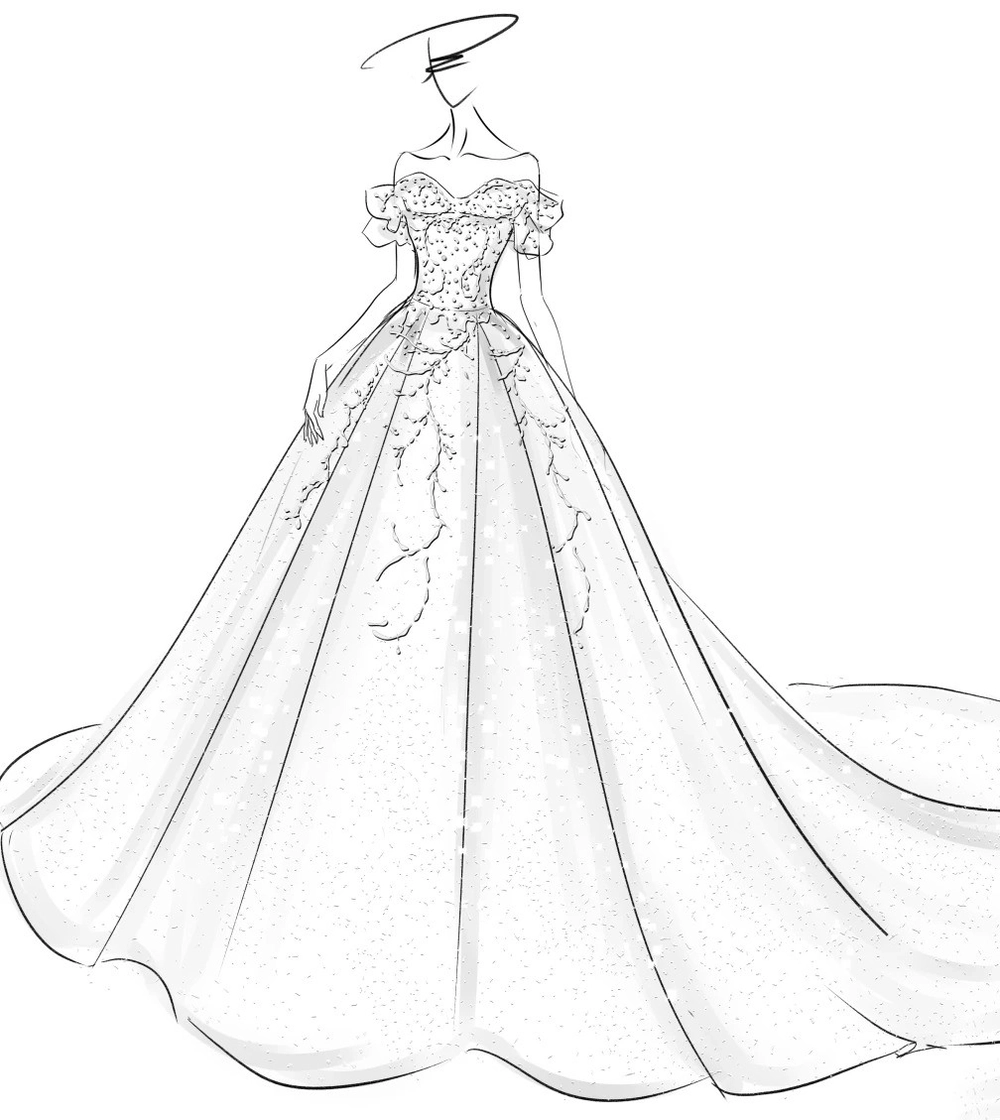 vẽ váy công chúa anime