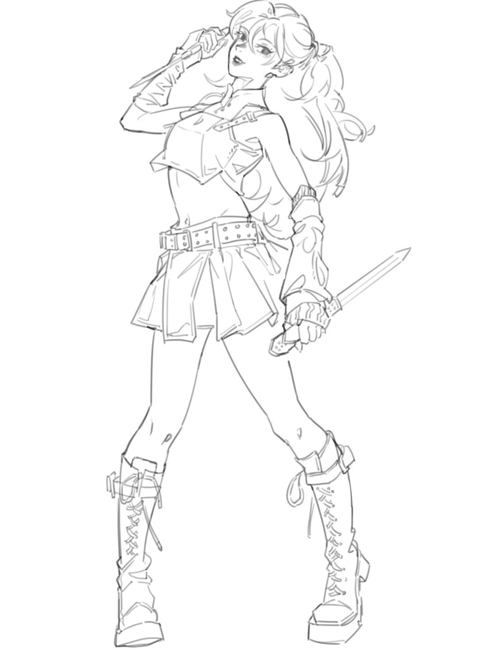 vẽ váy ngắn anime