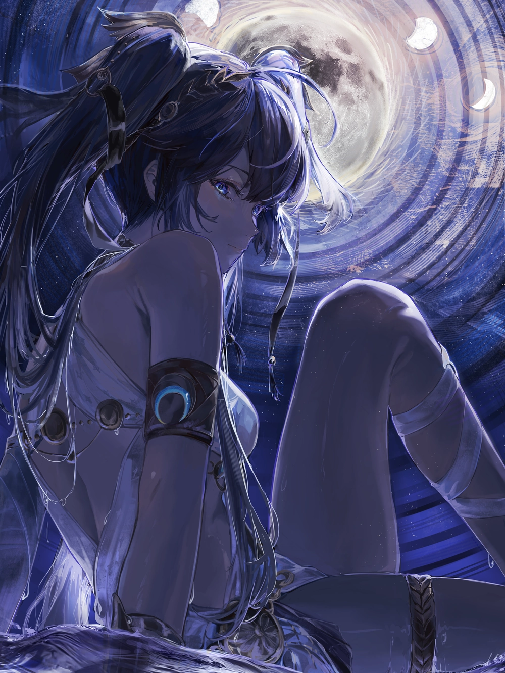 wallpaper iuno wuwa tông màu tối