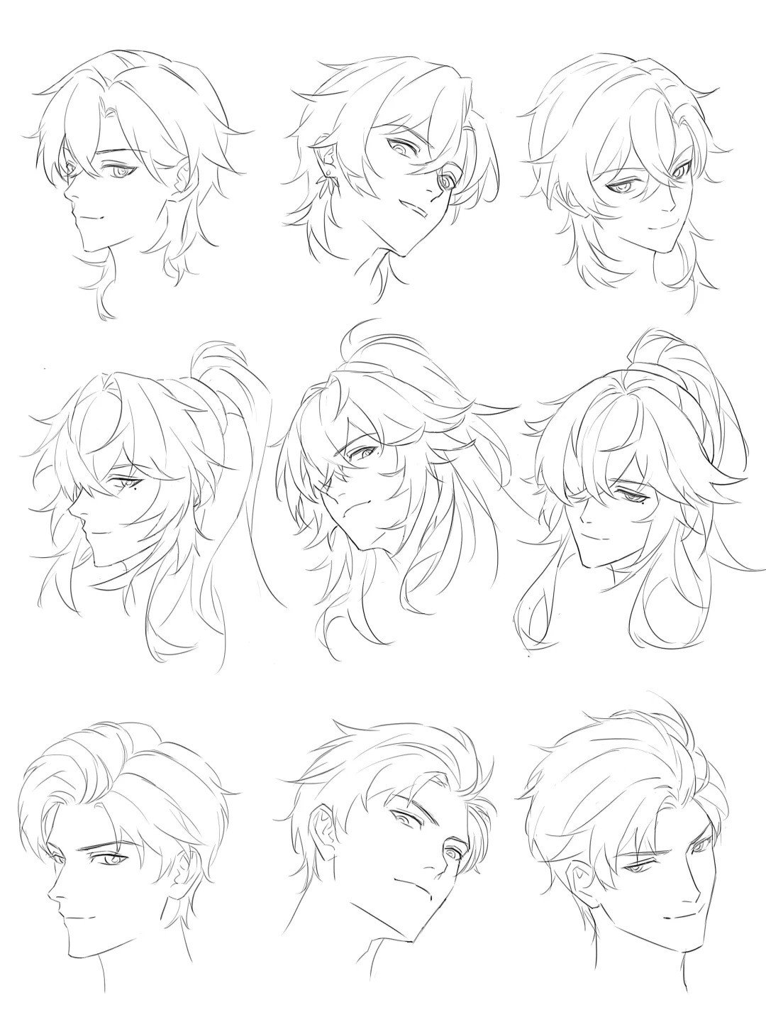 ý tưởng vẽ tóc mái anime nữ dễ thương