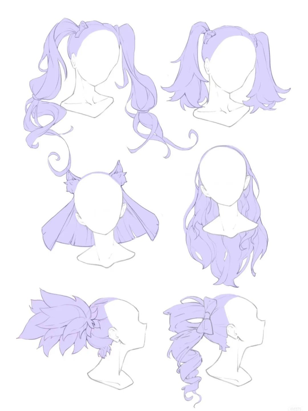 ý tưởng vẽ tóc mái anime nữ xinh xắn