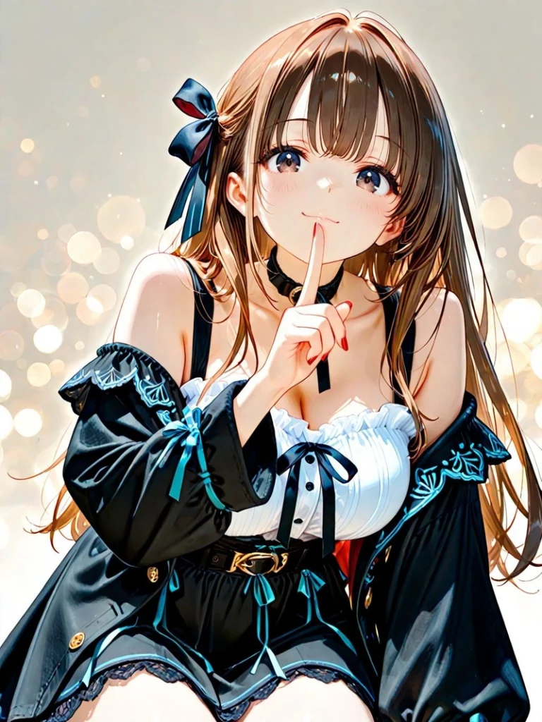 Ảnh ecchi anime cô gái tóc nâu áo dây gợi cảm