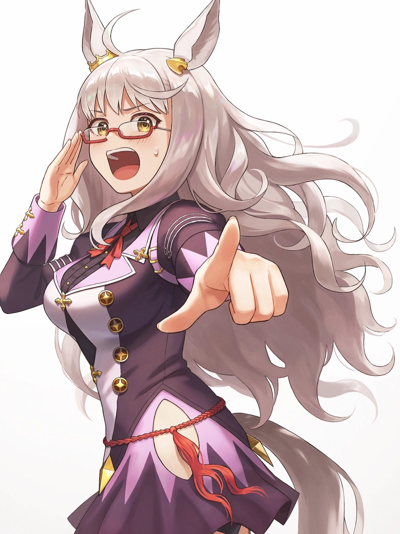 Ảnh nhân vật anime cô gái tai thú tóc trắng dễ thương