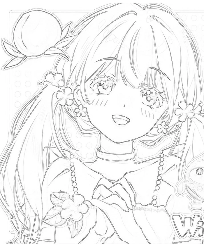 Chân dung công chúa anime cận mặt mắt to tròn long lanh