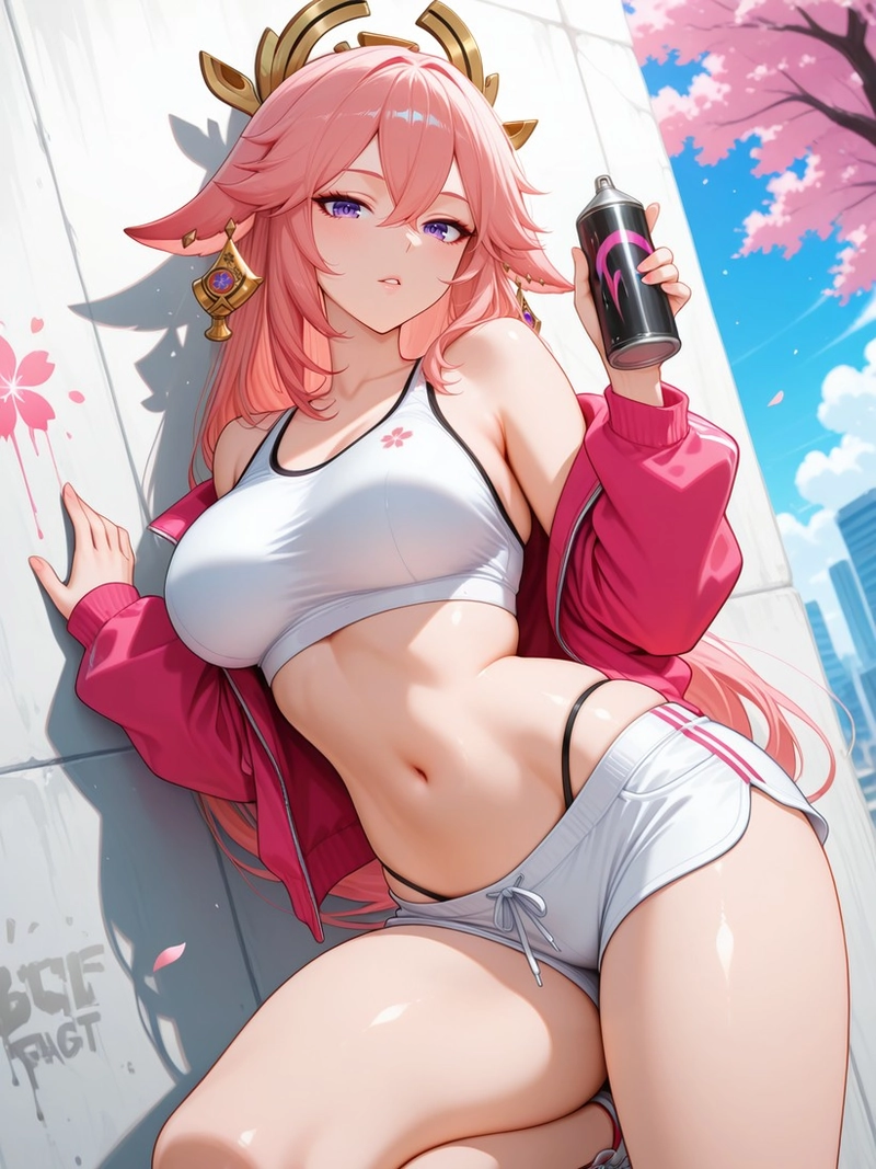 Hentai genshin Yae Miko nằm thư giãn trang phục thoải mái