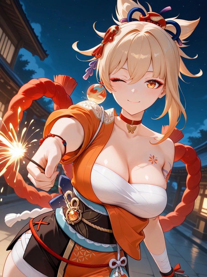 Hentai genshin Yoimiya mặc trang phục hở vai rất cuốn hút