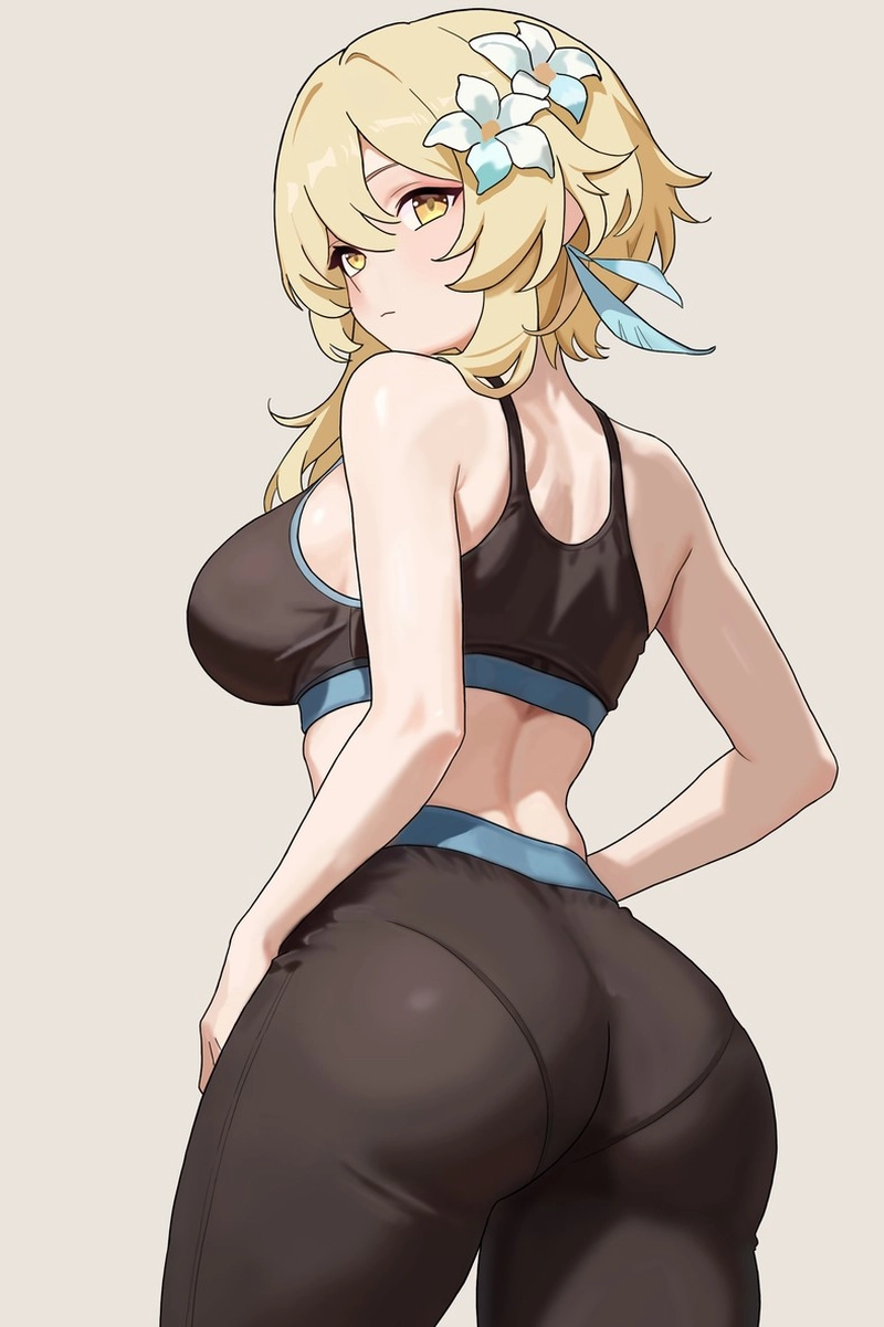 Hentai genshin nhân vật nữ mặc legging đen bó sát người