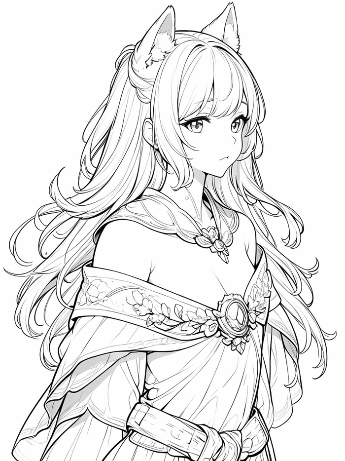 Tranh vẽ công chúa áo choàng lông mùa đông ấm áp sang