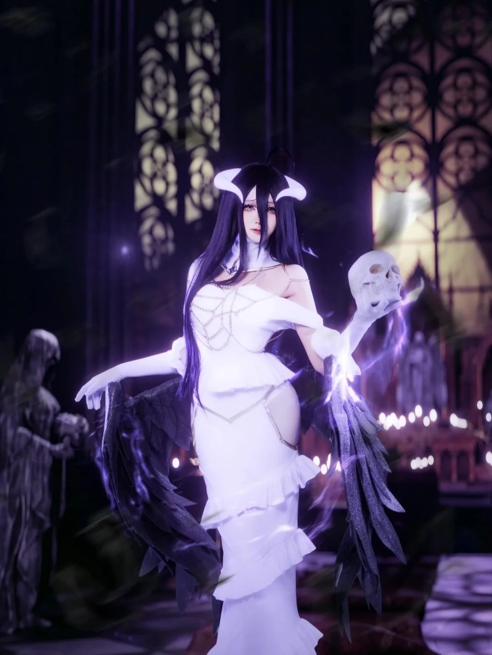 albedo cosplay thần thái overlord
