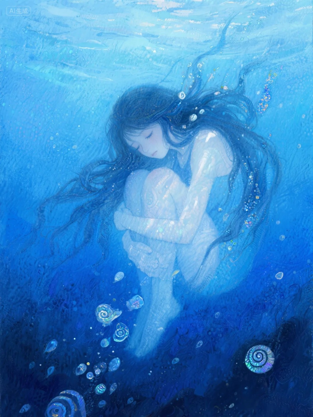 ảnh anime rơi xuống nước buồn