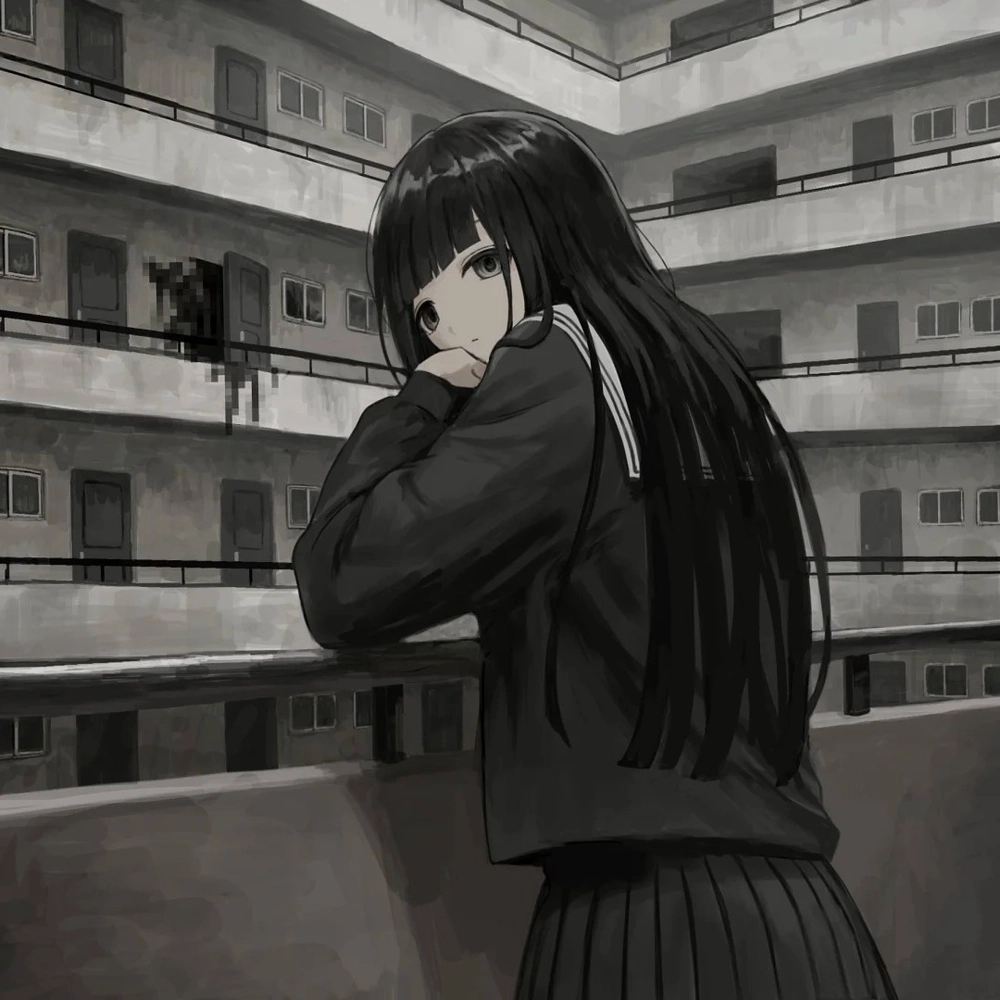 ảnh anime xám đen buồn