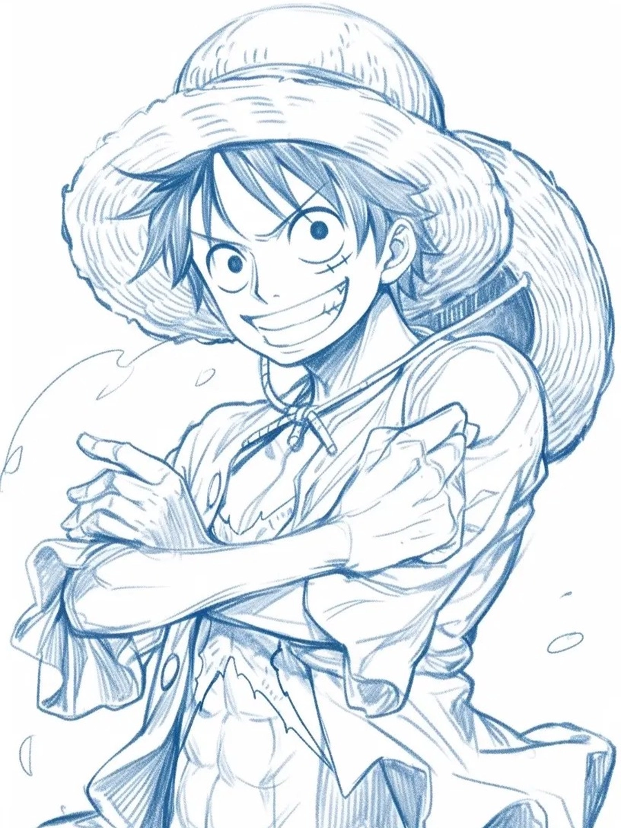 ảnh vẽ anime luffy nghệ thuật