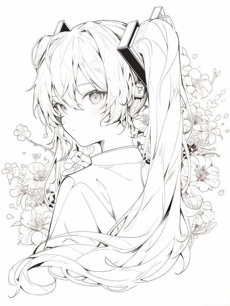 ảnh vẽ anime miku dễ thương