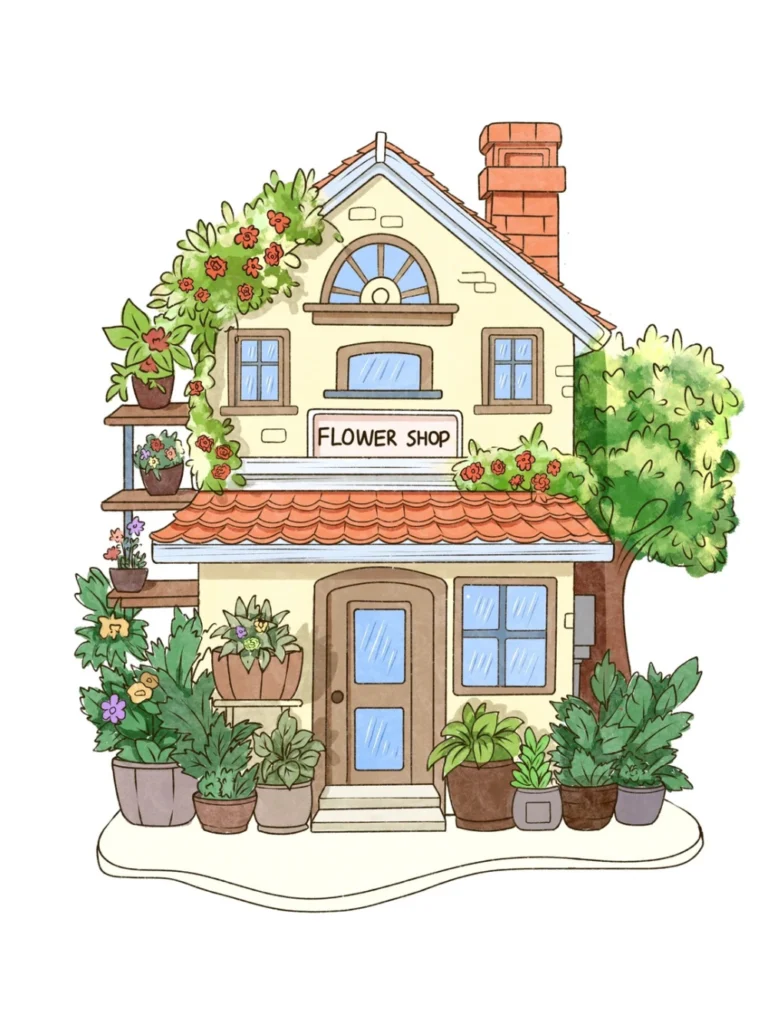 ảnh vẽ nhà anime chi tiết