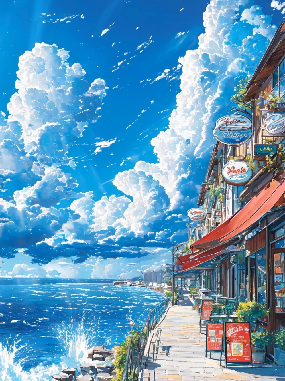 ảnh vẽ tranh phong cảnh anime chill