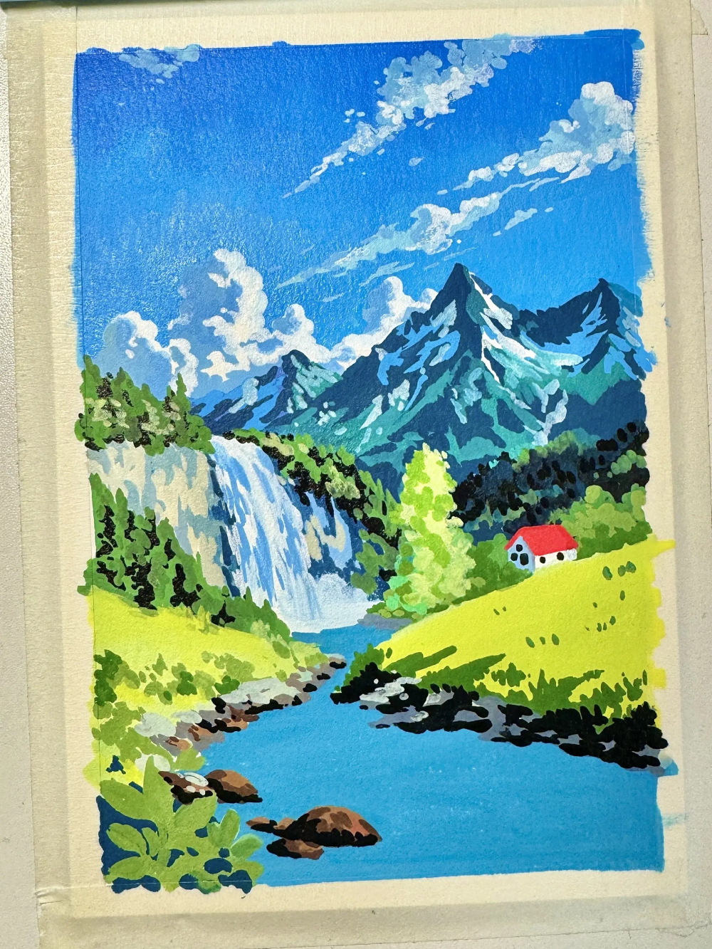 ảnh vẽ tranh phong cảnh anime màu nước