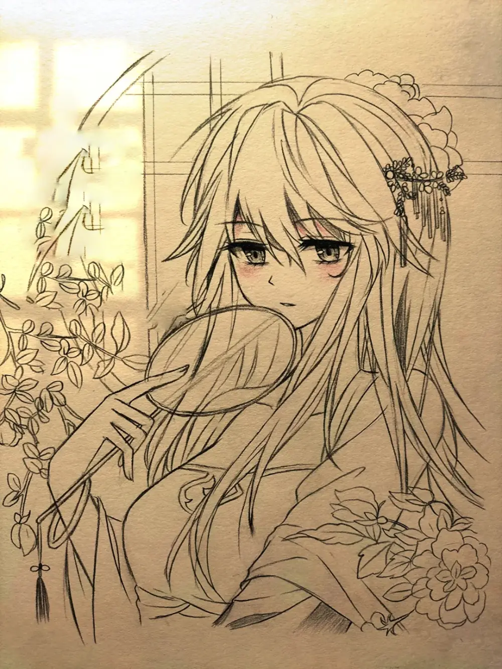 anime cổ trang ảnh vẽ tranh sáng tạo