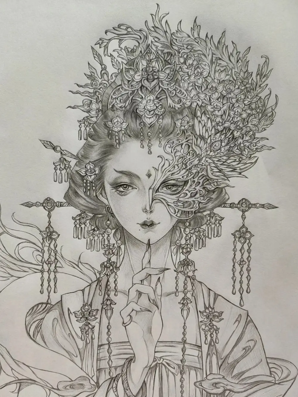 anime cổ trang tranh vẽ nghệ thuật