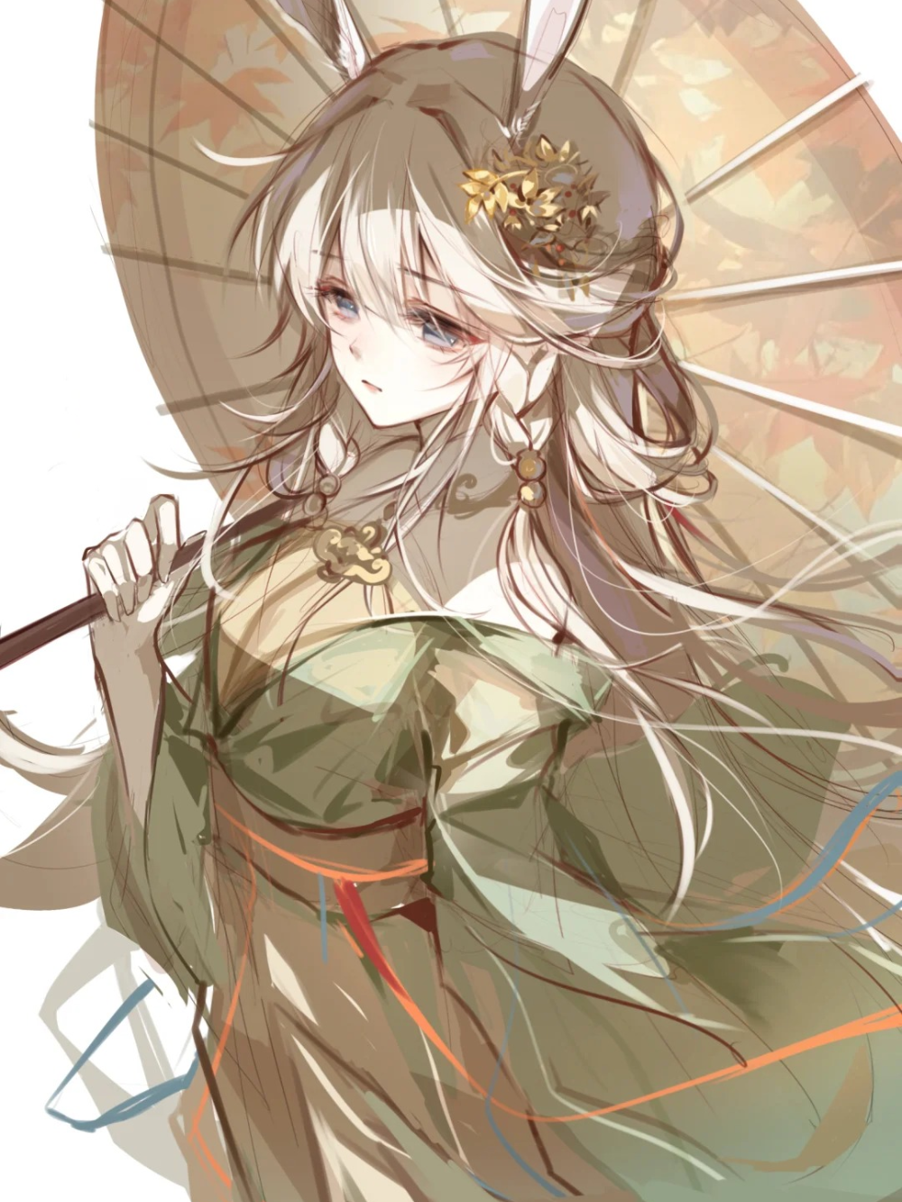 anime cổ trang vẽ tranh thủ công