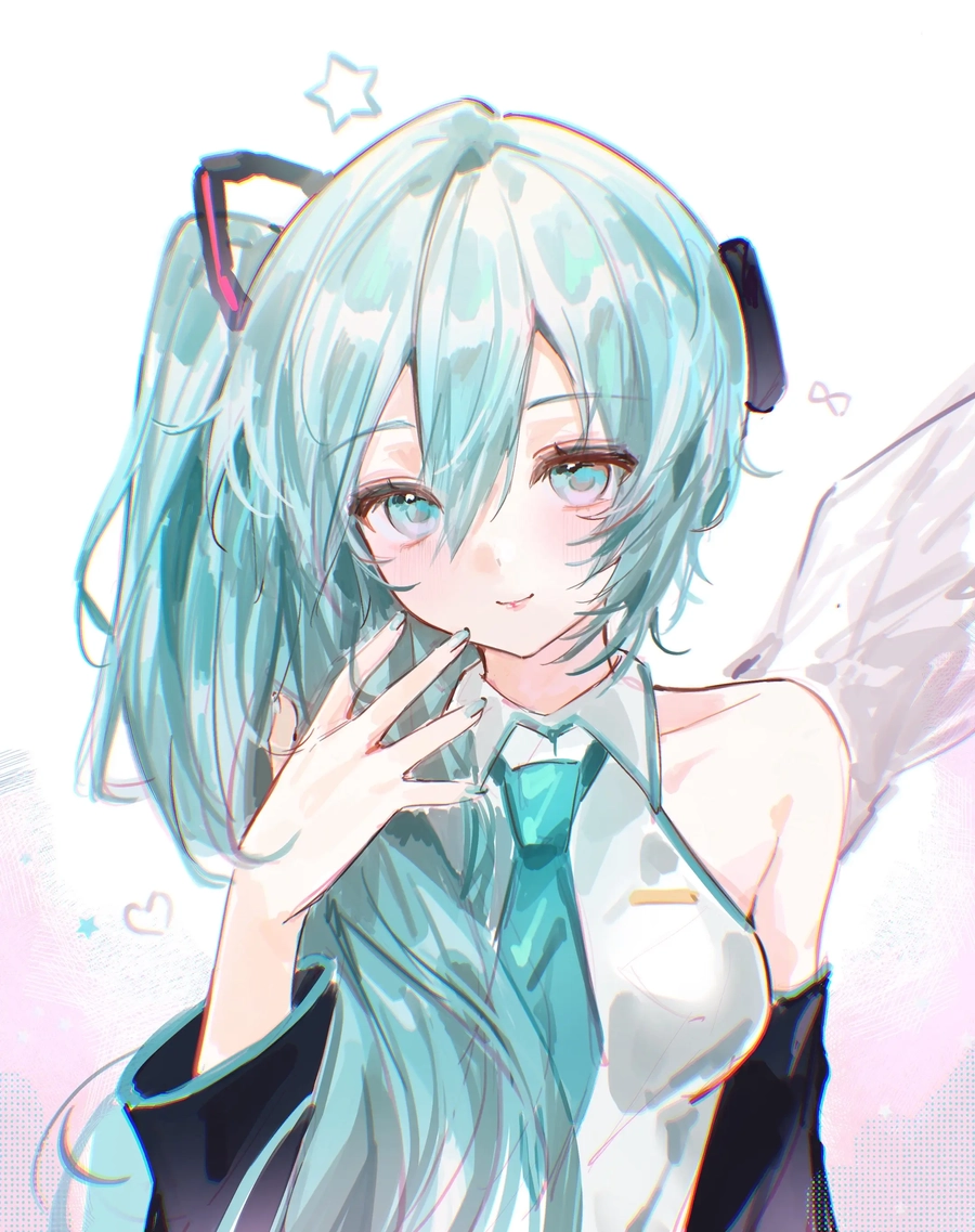 anime miku ảnh vẽ dễ thương