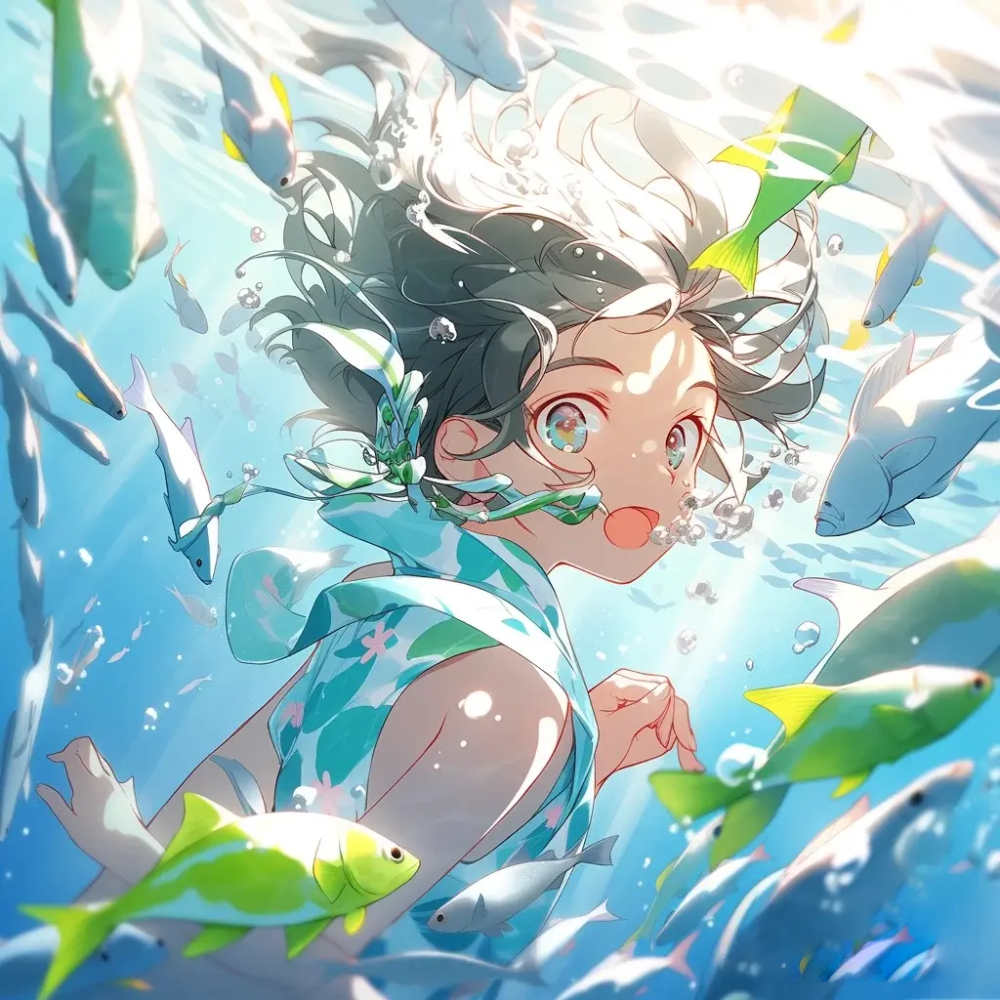 anime rơi xuống nước cảm xúc