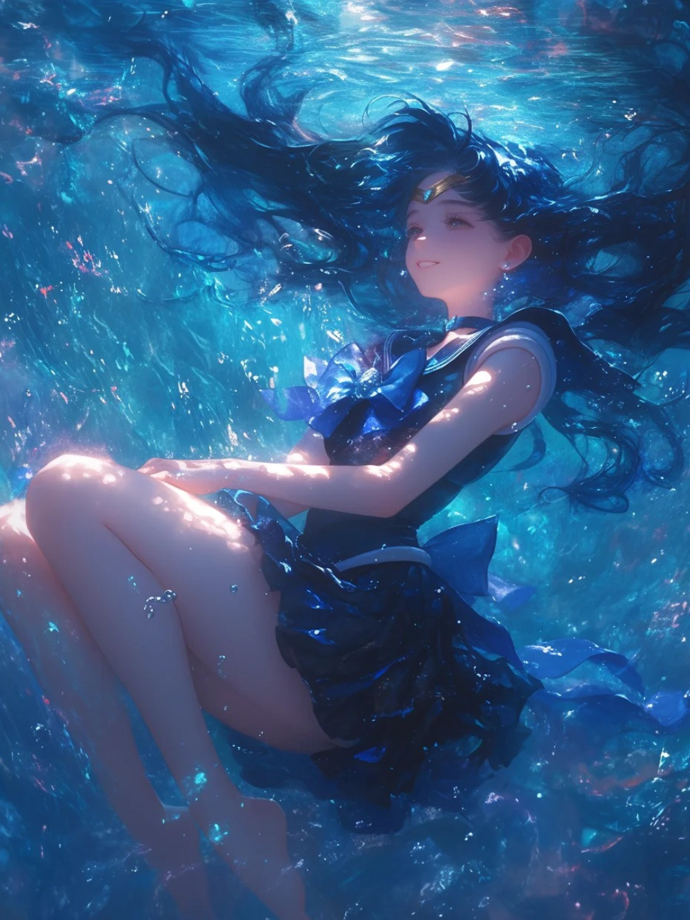 anime rơi xuống nước giữa hồ