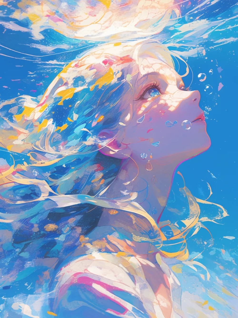 anime rơi xuống nước góc nhìn buồn