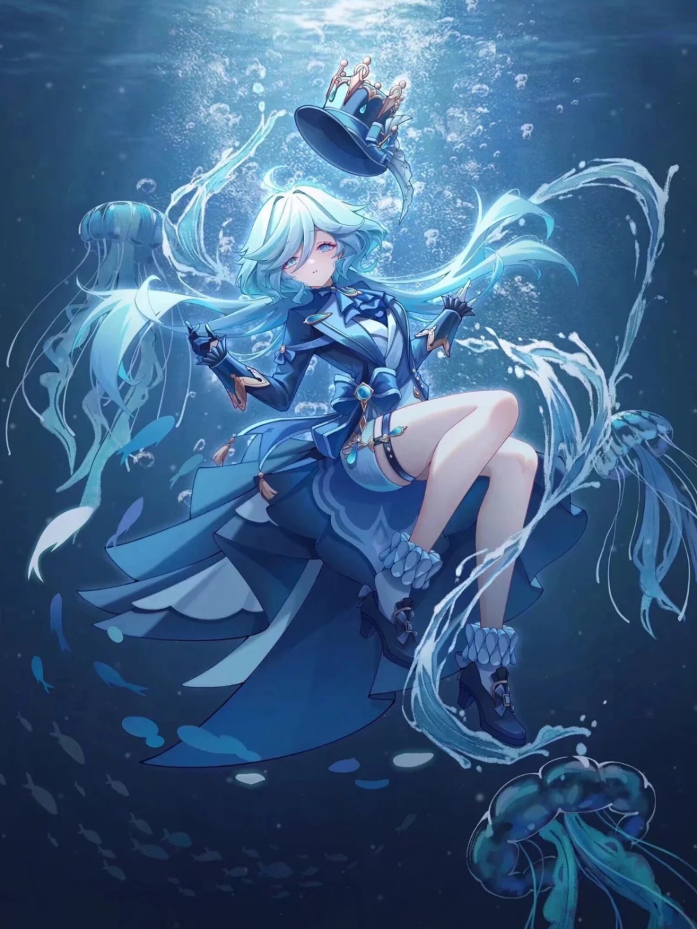 anime rơi xuống nước khoảnh khắc buồn