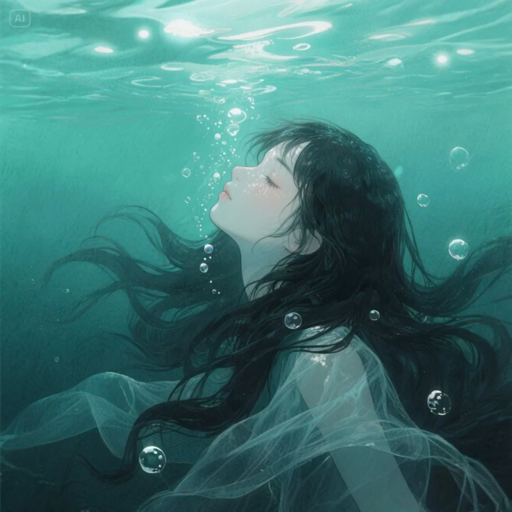 anime rơi xuống nước phong cách buồn