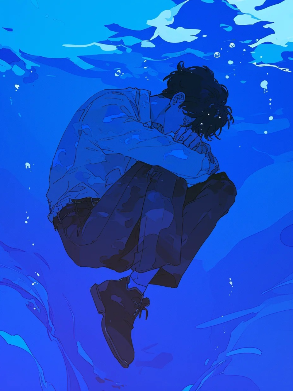 anime rơi xuống nước tâm trạng